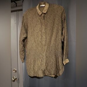 Vintage Spitalnick Black and Gold Patterned Button-Up Shirt